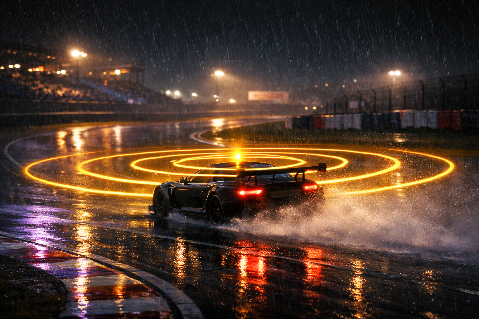 GT Race Car with UWB radar signals in rain